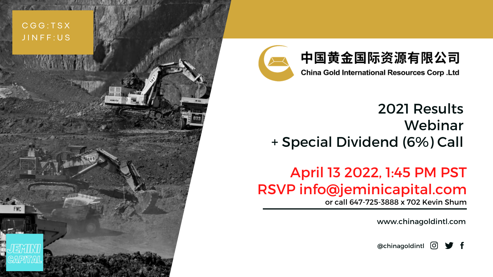 China Gold $100M Dividend Webinar